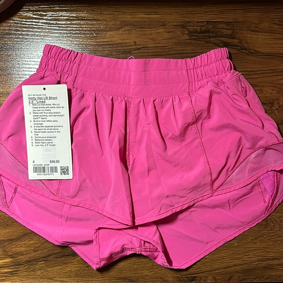 lululemon athletica Pants - Lululemon Sonic pink hotty hot shorts